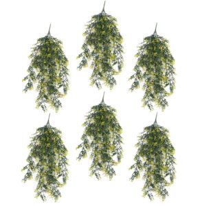 Pack of 6 x Hanging UV and Fire Resistant Artificial Variegated Plant 76cm