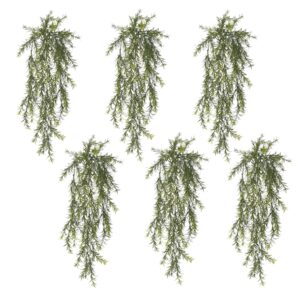 Pack of 6 x Hanging UV and Fire Resistant Artificial Spider Fern Plant 78cm
