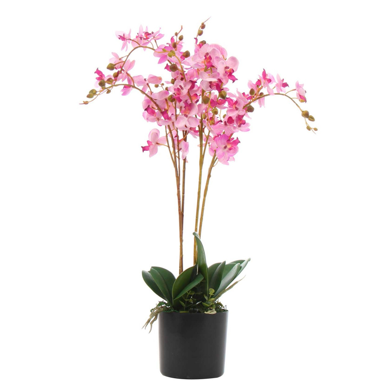 60cm Artificial Luxury Orchid Triple Stem Pink Realistic Plant Medium