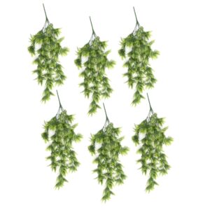 Pack of 6 x Hanging UV and Fire Resistant Artificial Boston Fern Plant 75cm