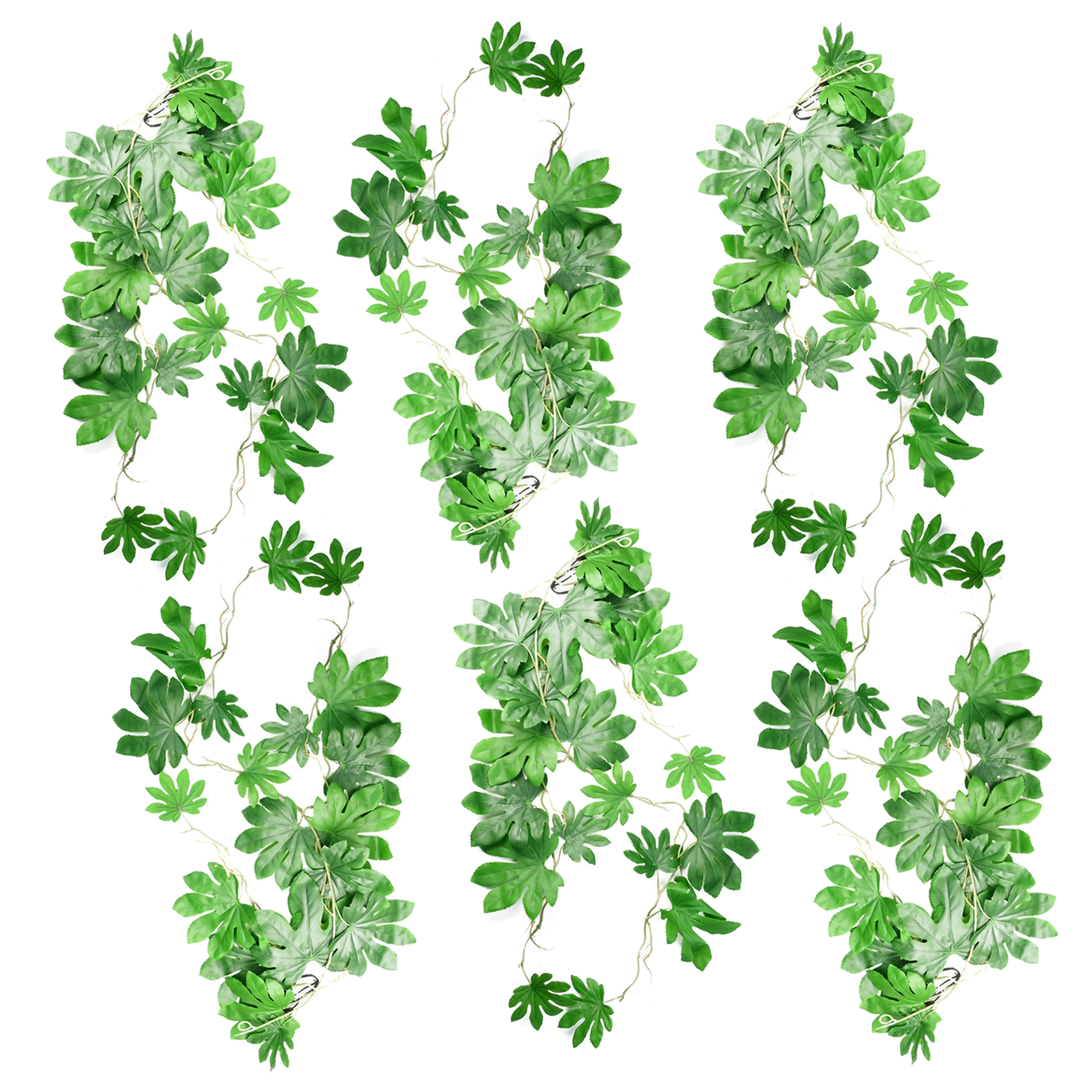 6 x 110cm Artificial Hanging Trailing Aralia Plant Leaf Artificial