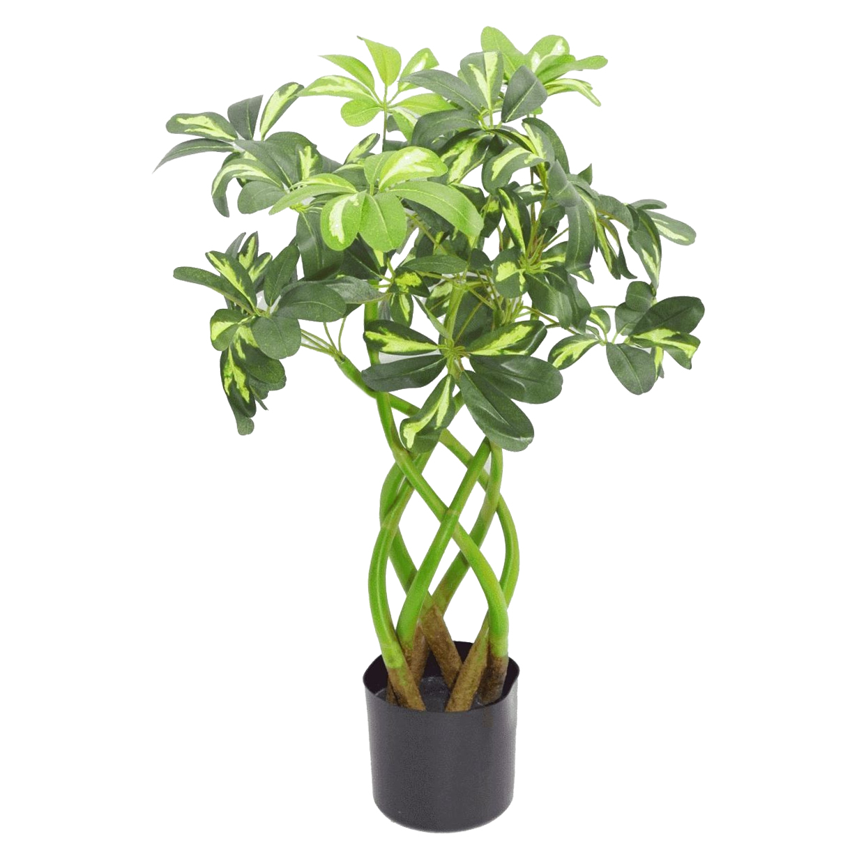 70cm Artificial Plant Bonsai Bush Twisted Stem Golden Capella Leaf