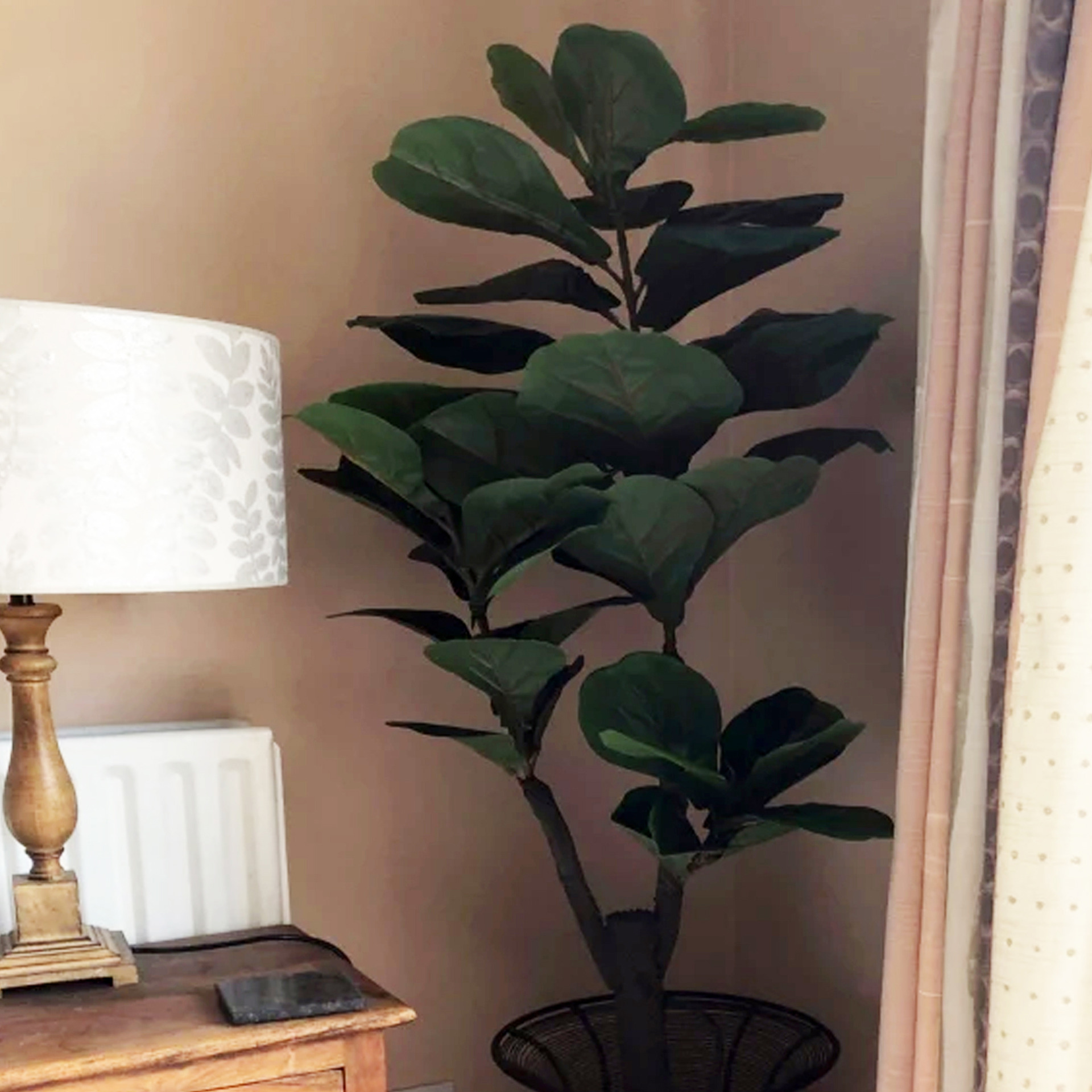 120cm (4ft) Large Artificial Fiddle Fig Tree Ficus Evergreen Plant Leaf Artificial Plants & Trees