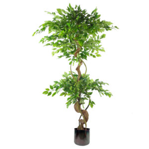 150cm Twisted Trunk Artificial Japanese Fruticosa Ficus Tree Rainbow Planter