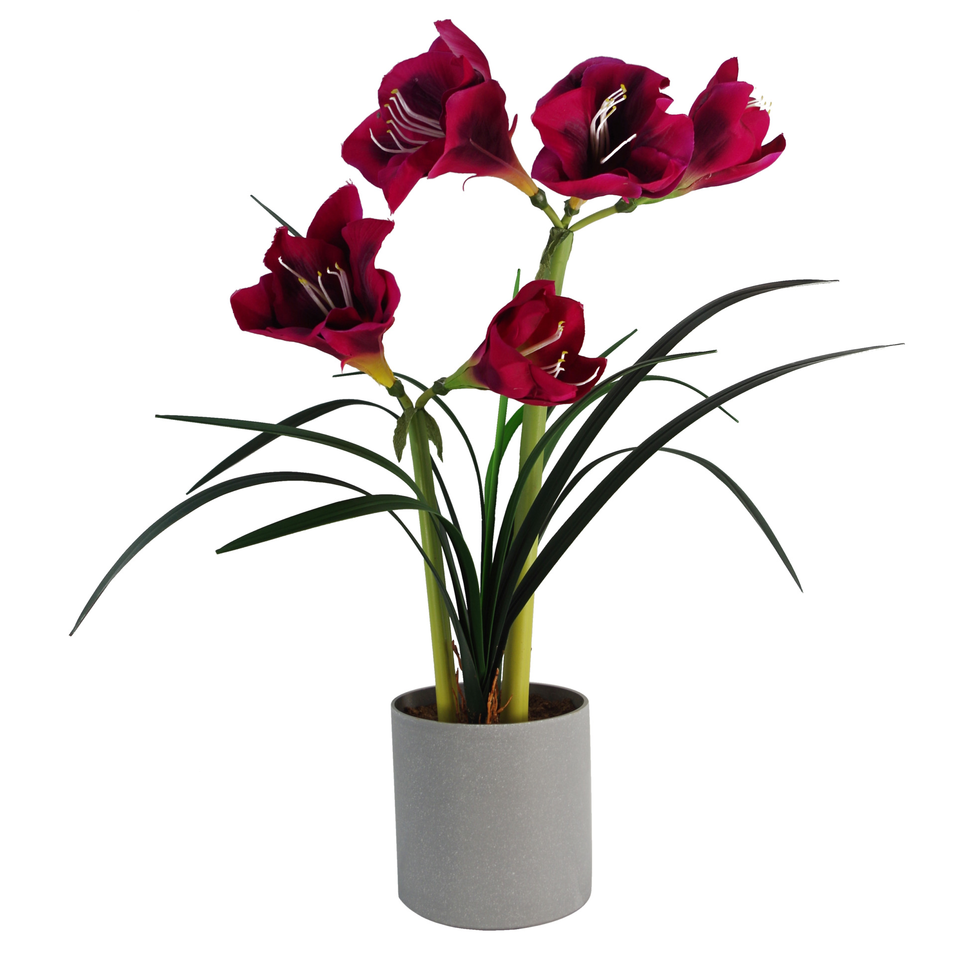 60cm Artificial Amarylis Pink Leaf Artificial Plants & Trees