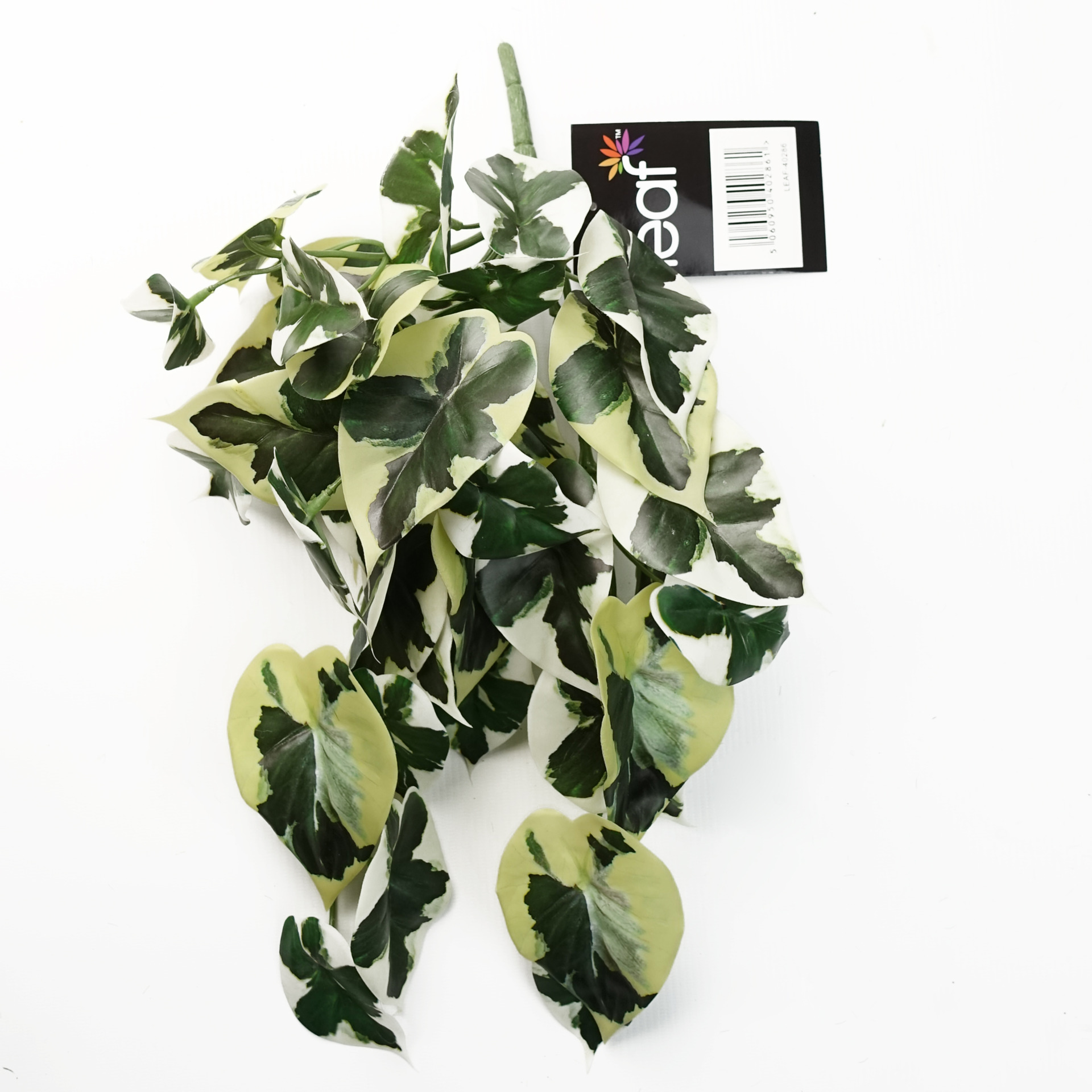 40cm Artificial Trailing Variegated Marble Pothos Plant Leaf