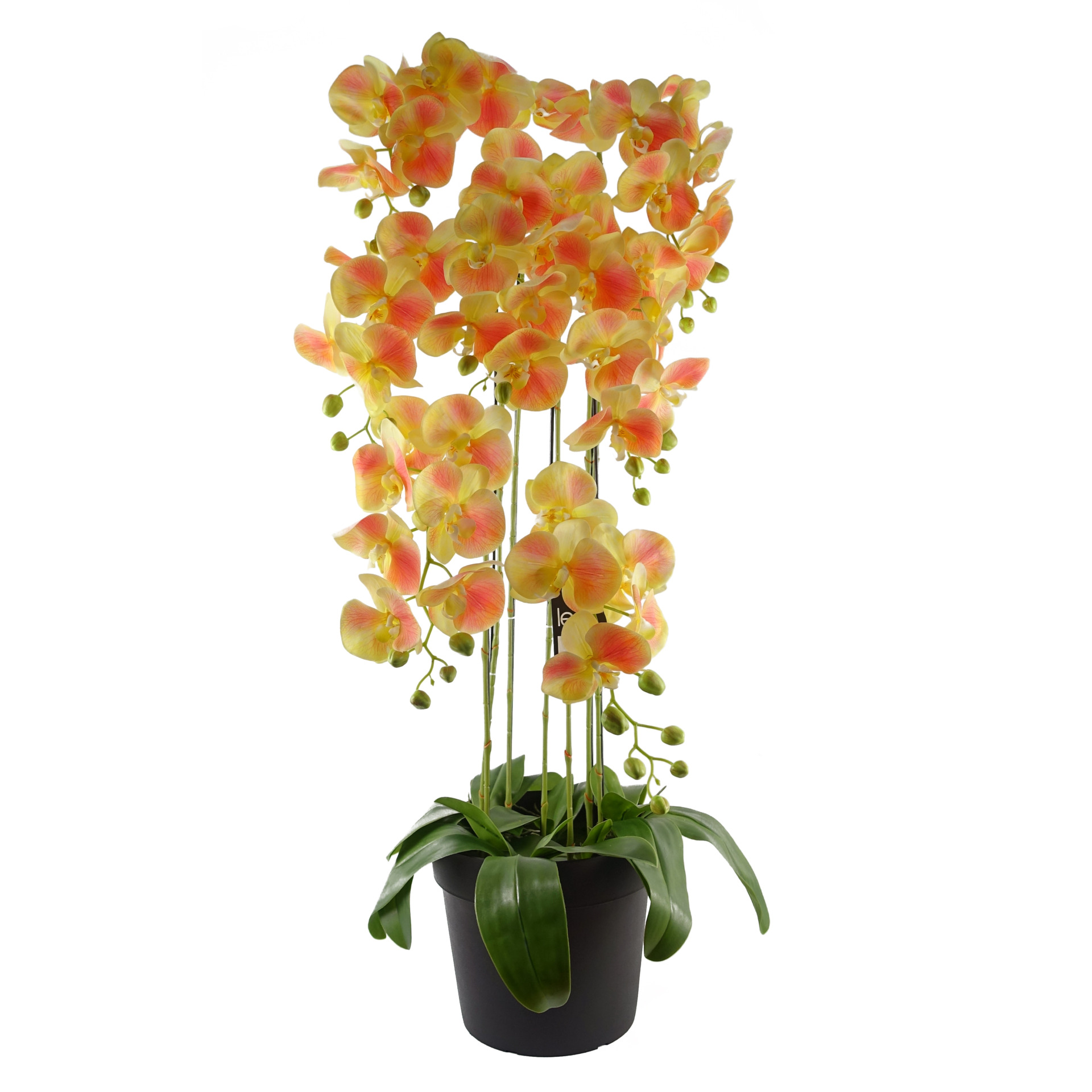 110cm Large Yellow Peach Orchid Plant Artifcial 41 REAL TOUCH