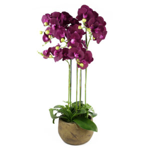 80cm Large Orchid Purple Artificial  - 41 REAL TOUCH flowers