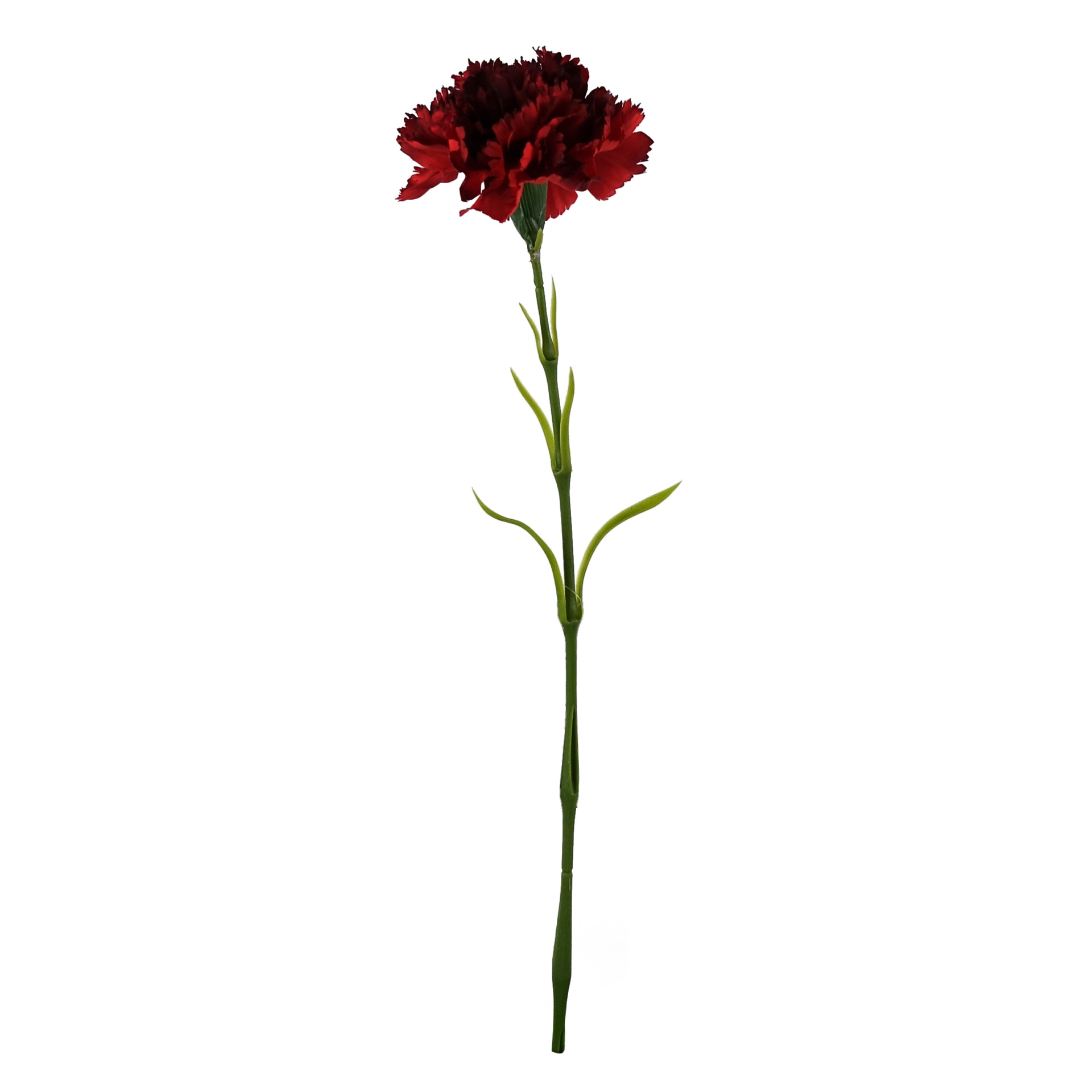 50cm Single Red Carnation Artificial Flower Leaf Artificial Plants