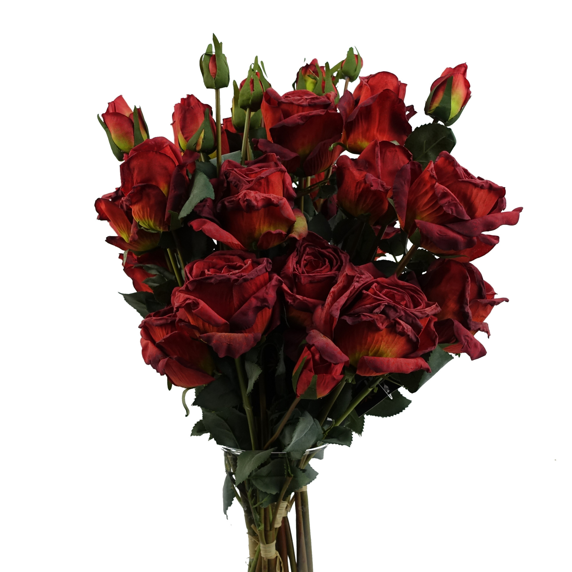 6 x 60cm Red Rose Artificial Flower Sprays 24 Flowers 18 Buds Leaf