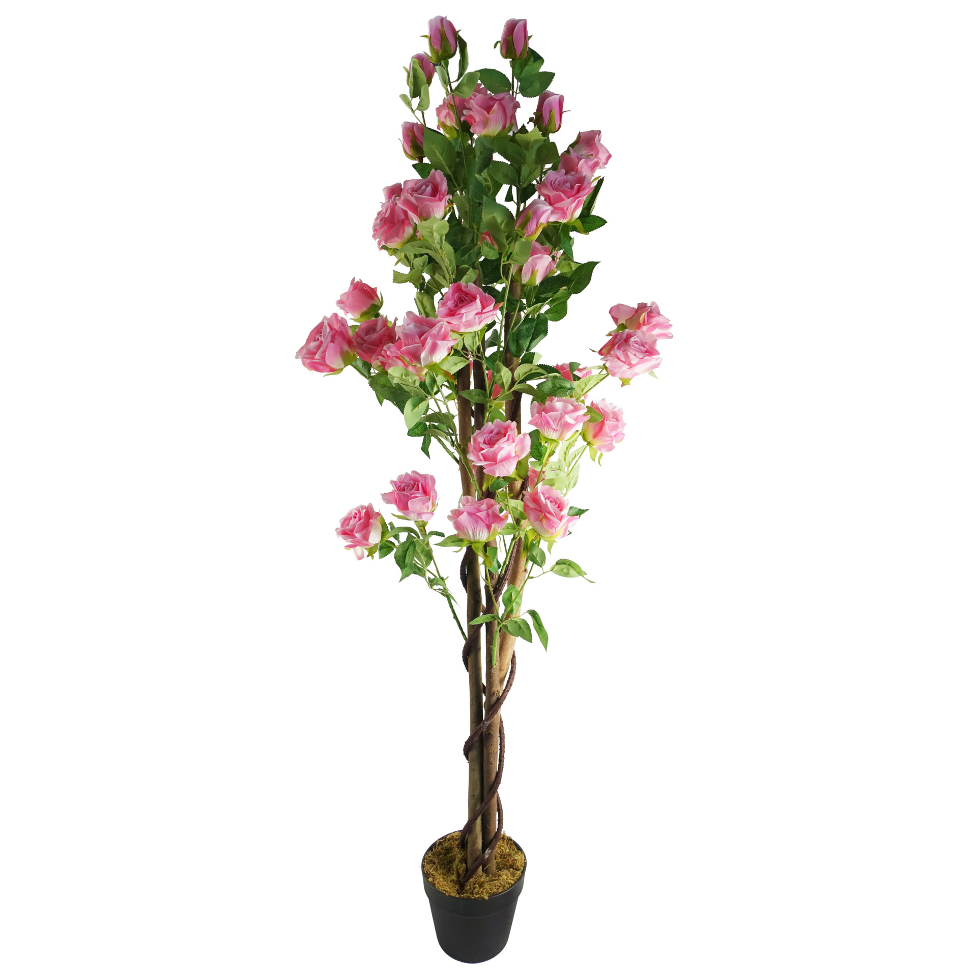 150cm Artificial Pink Rose Tree Leaf Artificial Plants & Trees