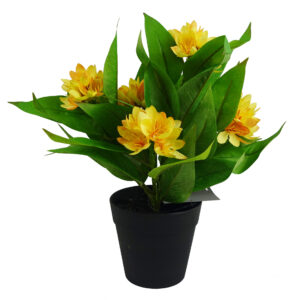 18cm Artificial Freesia Plant Yellow Flowering