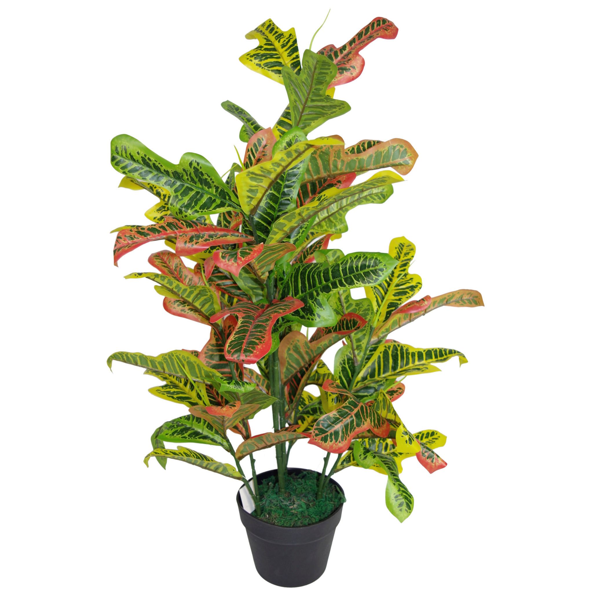 90cm Artificial Codiaeum Multicoloured House Plant Large Leaf