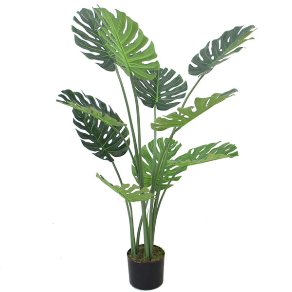 120cm (4ft) Luxury Monstera Plant Black Pot Leaf Artificial Plants