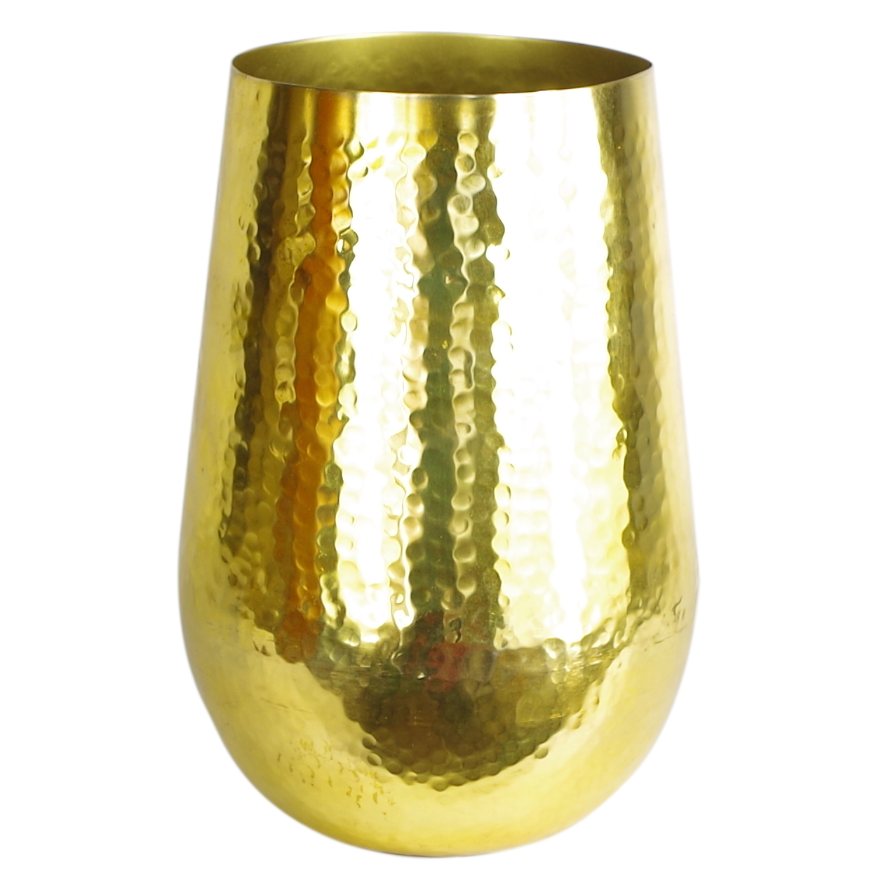 Tall Metal Gold Vase Planter Large 20 x 30cm Leaf Artificial Plants