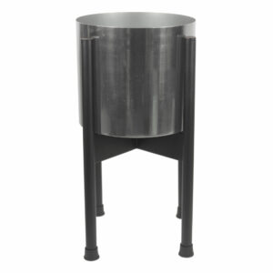 Medium Black Stand with Silver Metal Planter 38.5cm x 18cm