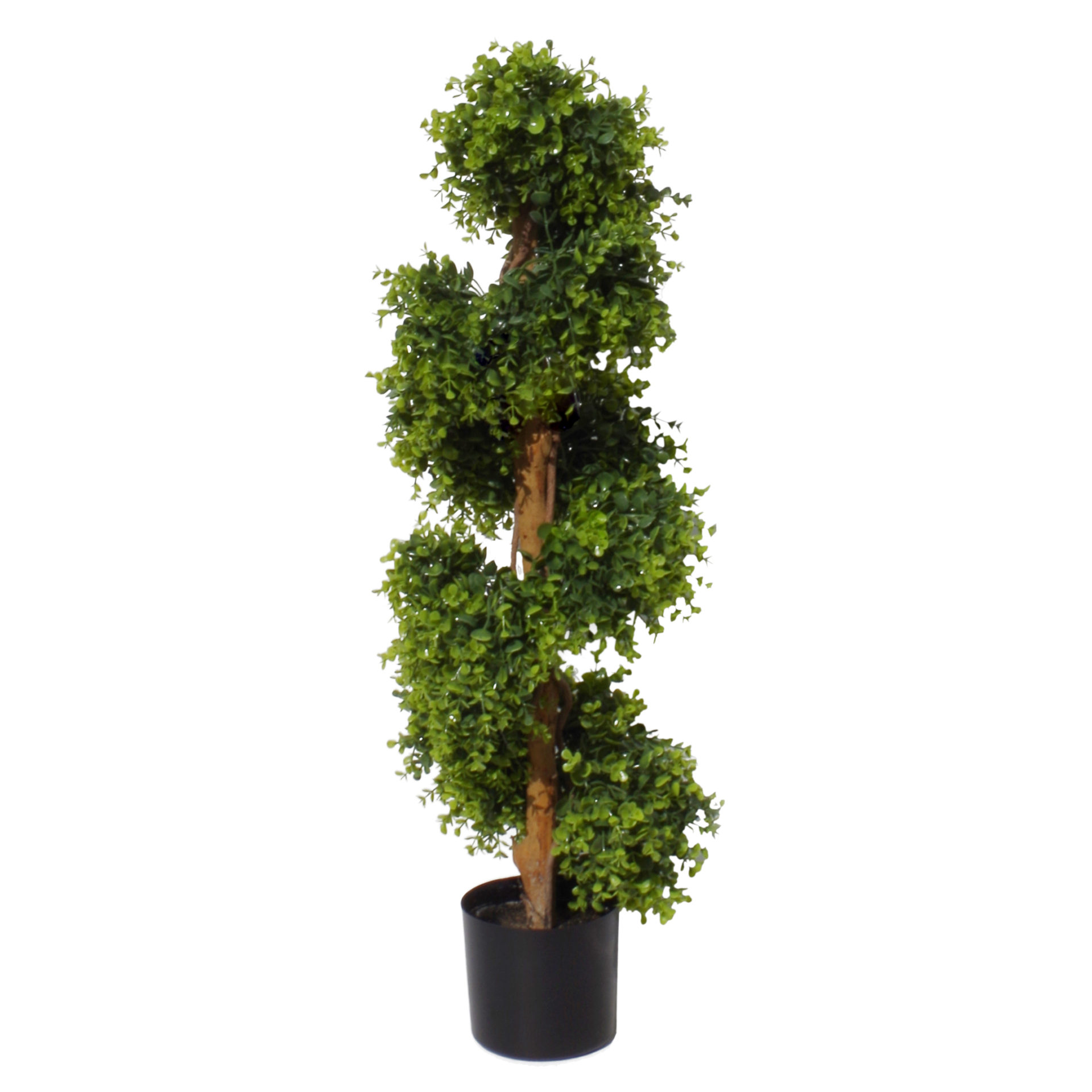 100cm Artificial Spiral Topiary Tree Natural Look UV Protected Leaf