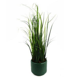 60cm Artificial Grass Plant With Green Ceramic Planter