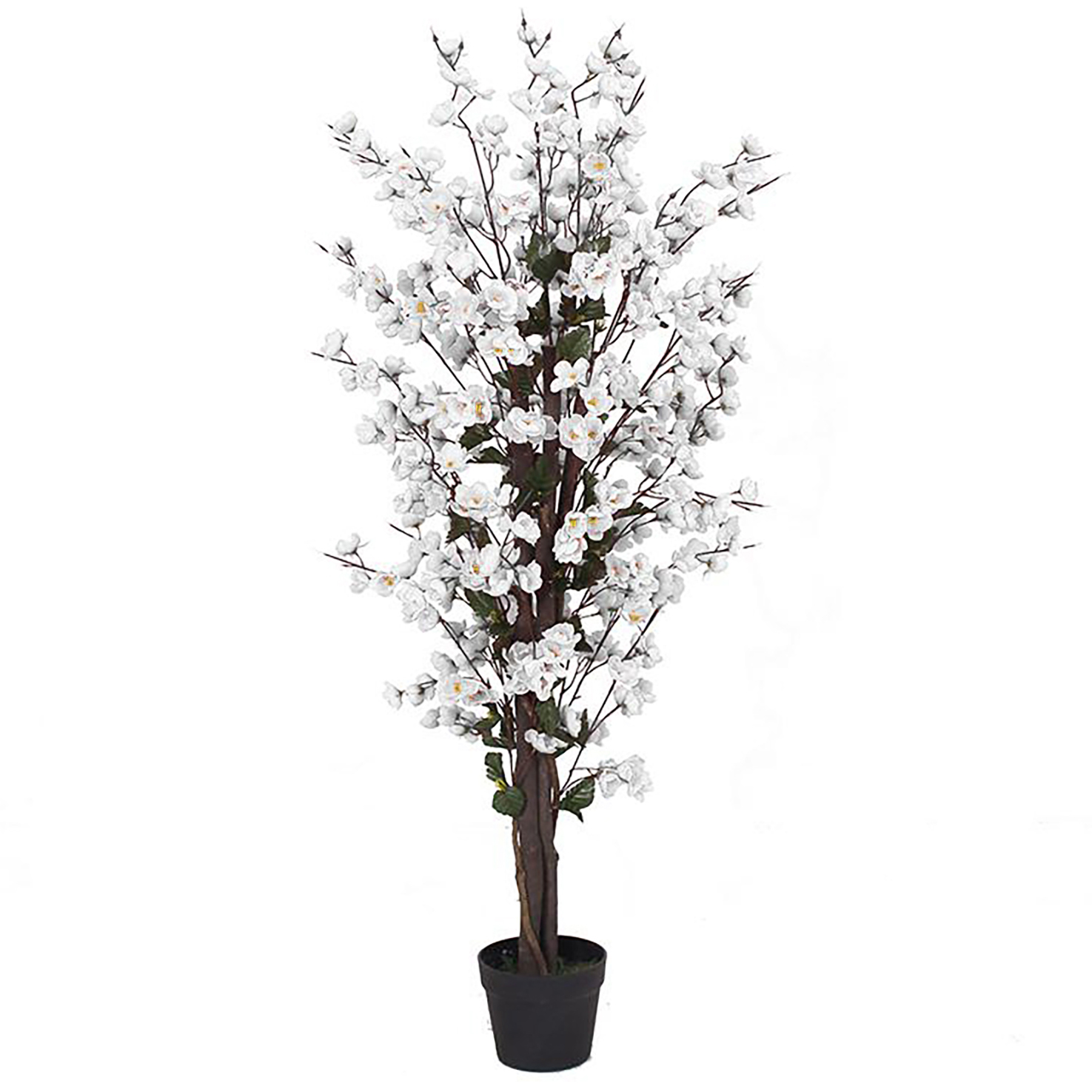 120cm Artificial White Blossom Tree Leaf Artificial Plants & Trees