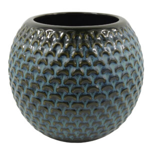 Blue Ceramic Plant Pot 15 x 15 x 12.5cm