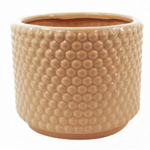 Dusty Pink Peach Raised Dots Ceramic Plant Pot 15 x 15 x 12.5cm