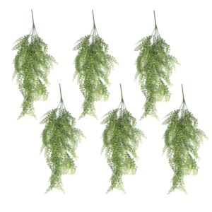 Pack of 6 x Hanging UV and Fire Resistant Artificial Trailing Button Fern Plant 82cm